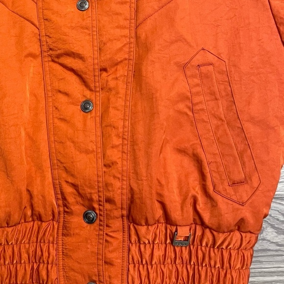 Fera Vintage Orange Ski & Snow Winter Softshell Puffer Jacket 70s 80s Style - Picture 11 of 14